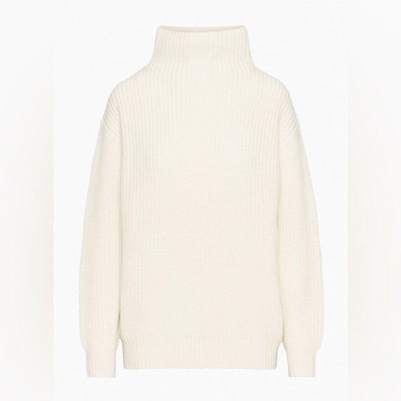 Aritzia Wilfred Montpellier Turtleneck Knit Sweater | Size XS Light Birch - Picture 4 of 9